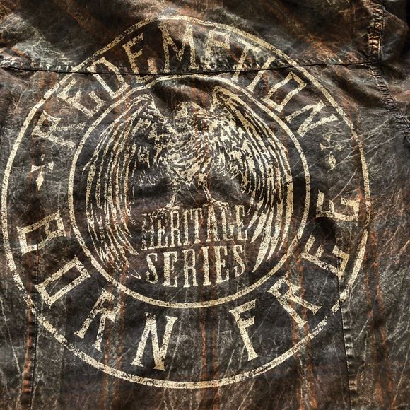 Men's Raw State 83 Long Sleeve Redemption Heritage Series Born Free Bird Size S - Picture 5 of 7